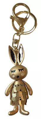 Gold-Toned Easter Bunny Rabbit Rhinestone Bling Key Chain Fob Purse Charm New • $13.99