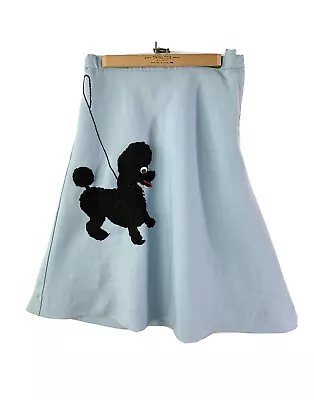 Vintage 1950s Poodle Skirt Handmade Blue Felt Sock Hop Rockabilly Black Poodle • $14.99