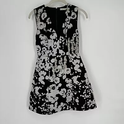 Alice + Olivia Dress Women’s 0 Black Silver Floral Fit & Flare Party Wedding • $28
