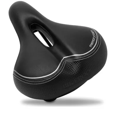 New Bikeroo Oversized Memory Foam Bike Saddle Seat Unisex W/ Tools & Rain Cover • $24.50