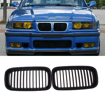 Pair Black Front Kidney Grille Grill Cover For BMW E36 M3 318i 328i 1992–1995 • $28.38