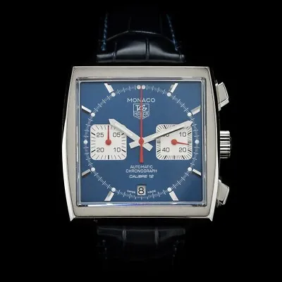 TAG Heuer Monaco Blue Calibre 12 Men's Watch - CAW2111.FC6183 • £3950