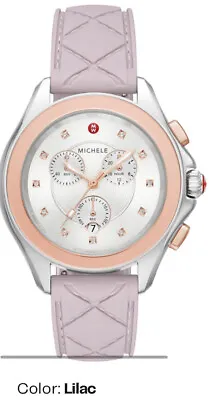 NEW Michele Cape Lilac Pink Rose Gold Silver Two Tone Watch MWW27E000028 NIB Box • $230