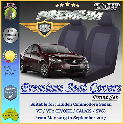 Premium Black Front Seat Covers For Holden Commodore VF Sedan: 05/2013 - 09/2017 • $95.81