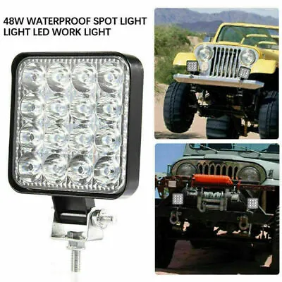 Square 48W LED Work Light Bar Spot Beam Off Road Fog Lamp Car Driving Truck ATV • $9.89