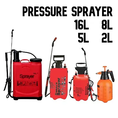 Garden Pressure Sprayer Portable Hand Pump Chemical Weed Spray Bottle Knapsack  • £21.95