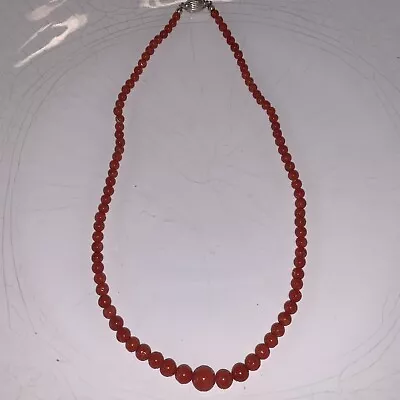 Vintage Italian Graduated Coral Necklace 20” • $195