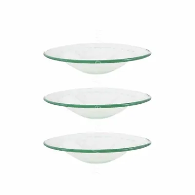 3 Replacement Glass Dish Bowl For Home Fragrance Oil Burner Wax Melt Aroma Lamp • £8.85