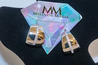 *NEW* Melinda Maria “SHE'S SO SMOOTH  Pave Silver Plated Over Brass Earrings.NIB • $49.99