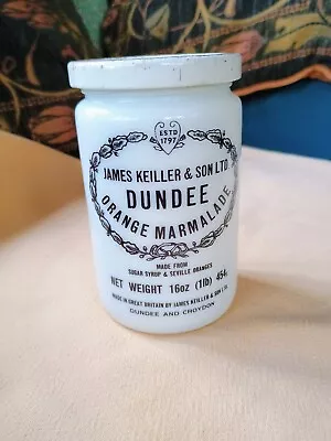 Antique Keiller Dundee Marmalade Milk-glass Jar W/lid 1908? • £9.99