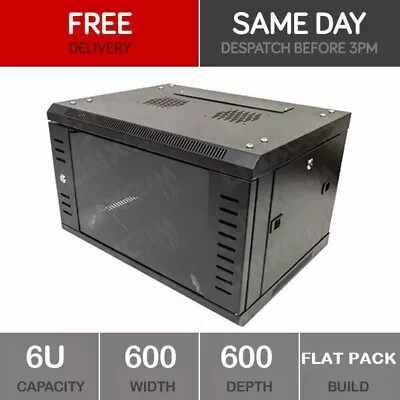 £76 • Buy 6U Server Rack Network Cabinet 19 Inch 600 X 600mm Black - Flat Pack