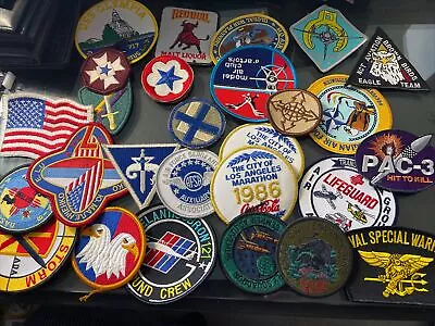 HUGE LOT OF 27 Mixed Assortment US Military Sew On Patches • $31