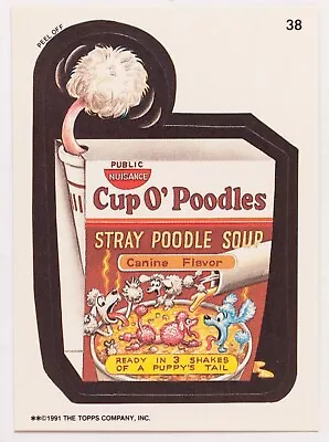 1991 Wacky Packages Sticker Card Cup O' Poodles Noodles Parody • $5.99