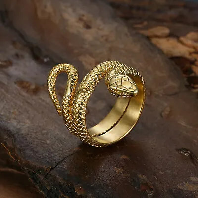 Retro Gothic Metal Snake Ring Men's And Women's Motorcycle Style 6-13 Size • $12.99