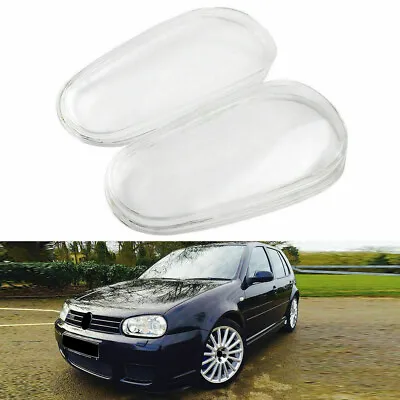 Pair Glass Headlight Lens Cover Headlamp Shell For Vw Mk4 Golf R32 1999-2005 • $85.40