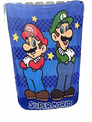 Super Mario Bros Fleece Throw Blanket Ultra Soft 40”x60” VGUC Vintage 2012 • $15