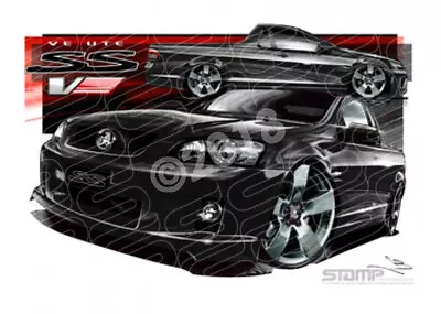 Holden Ve Ssv Ute Phantom Black A2 Framed Print (hc173v) • $249