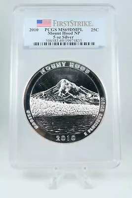 2010-P PCGS MS69DMPL Mount Hood NP 5 Oz Silver Coin 25C • $308