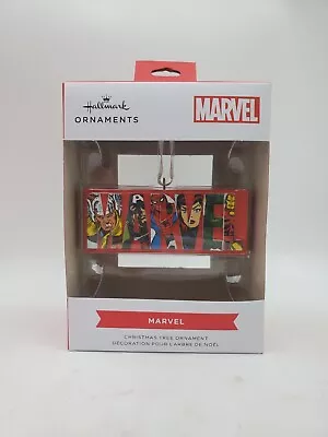 Marvel Comics Logo (Heroes & Villains) Hallmark Christmas Ornament Red Box  • $17.95