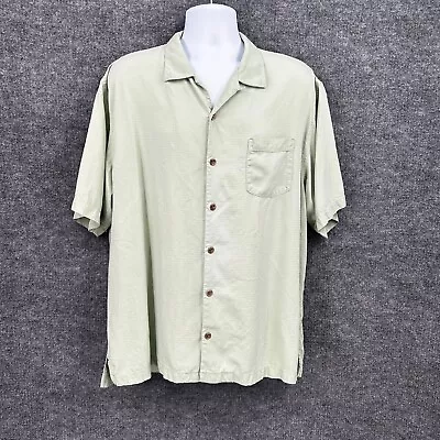 Tommy Bahama Shirt Mens XL Green Silk Hawaiian Camp Shirt Resort Cruise Vacation • $4.87