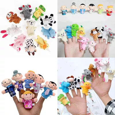 US 6~10 Pack Family Finger Puppets Cotton Doll Animal Baby Educational Hand Toy • $8.09