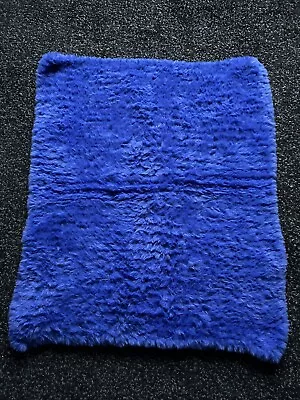 Hand Made Knitted Baby Blanket In Blue • £8.99