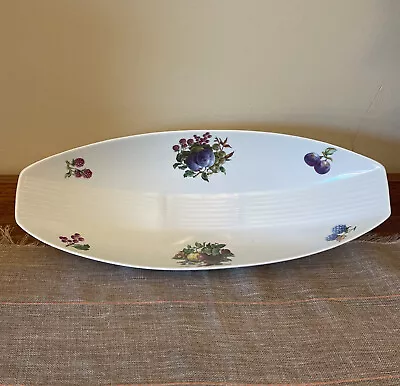 Naaman Vintage Porcelain Oblong Footed Base Israel Fruit Bowl 14.5 Inch • $21.85