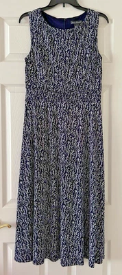 £12.23 • Buy Fit & Flare Midi Jessica Howard Navy Floral Dress Sz 10
