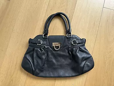 Authentic SALVATORE FERRAGAMO Black Leather Marisa Handbag • $250