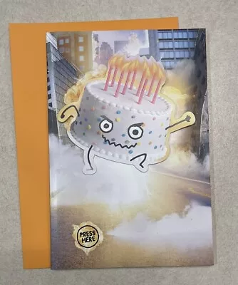 Hallmark Birthday Card Motion & Light Up Rampaging Birthday Cake ~ Humorous Card • $6.99