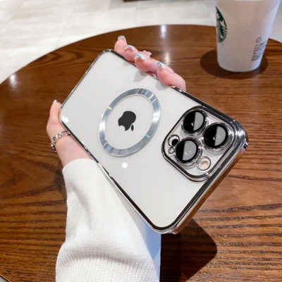 $9.15 • Buy For IPhone 15 14 Pro Max 13 12 11 XS XR Case Clear Plating Magnetic Luxury Cover