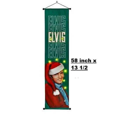 Elvis L.e.d. Musical Canvas Christmas Banner Plays Santa Claus Is Back In Town • $26.99