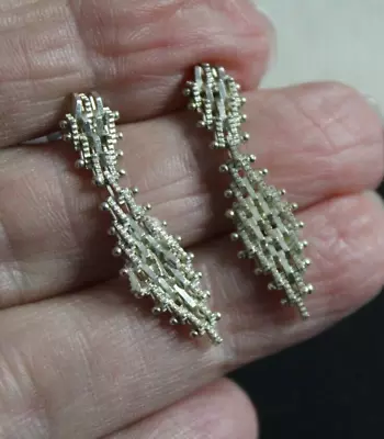 VTG Mexican Sterling Silver Pierced Dangle Earrings • $18.99
