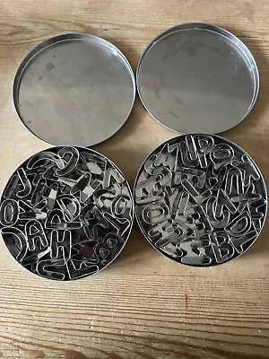 2 Sets Of Complete ALPHABET LETTERS Metal Cookie Cutters Pastry  In 2 Tins • £9.99