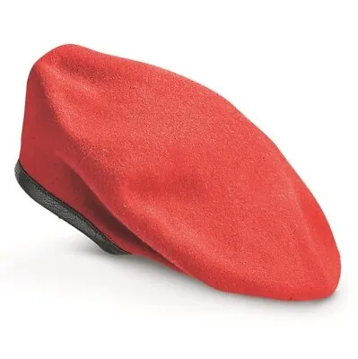 German Military Uniform Red Beret Hat Sizes Medium To XX-Large Army Wool Officer • $14.99