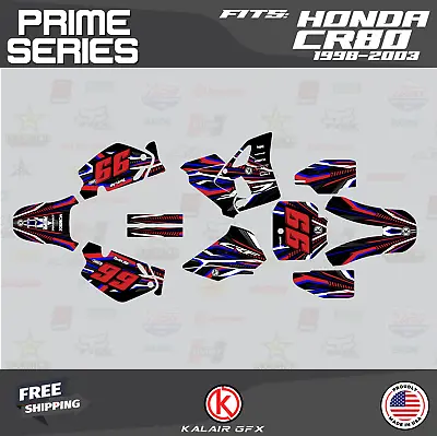 Graphics Kit For Honda CR80 (1998-2003)CR 80 Prime Series - Red-Blue • $59.99