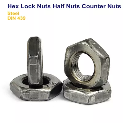 M8 M10 M12 M14 M16 M18 M20 M24 M27 M30 M36 Thin Half Lock Nuts Fine Thread Steel • £1.39