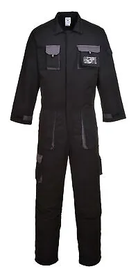 Texo Contrast Coverall Knee Pad Pockets Boilersuit Work Wear • £26.95