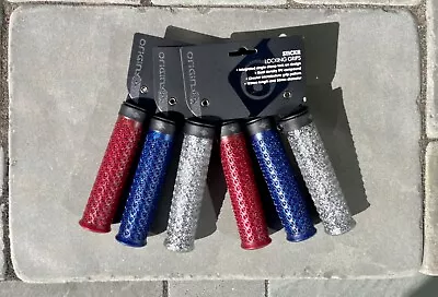 Grips Origin8 Stickr Locking Bike Grips Red Blue And Silver Glitter BMX MTB • $11.99