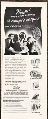 1949 Victor 16mm Sound Movie Projector PRINT AD Whisks You Away To Wonderlands  • $8.85