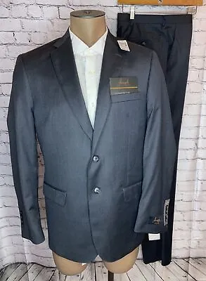 Joseph  A Bank Metropolitan Slim Fit Drk Gray Modern 2 Piece Suit 39 R  $895 • $199.95