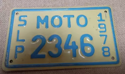 1978 Mexico SLP Moto Motorcycle License Plate San Luis Potosi • $69