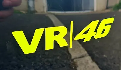 VALENTINO ROSSI VR46 Moto GP Fluorescent/Neon Yellow Vinyl Decal Stickers X 2 • £3.25