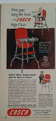 1951 Red Cosco Metal Childrens High Chair Vintage Household Furniture Ad • $9.99