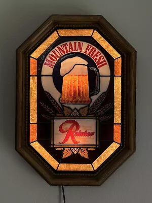 Vintage Rainier Beer RARE Light Up Motion Sign Bar Hanger Mancave • $1100