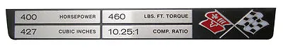 $19.55 • Buy 1969 Corvette Console Shift Engine Data Plate L-68 427/400/460/10.25:1