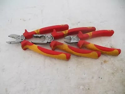 NWS VDE Sidecutter Combination Plier And 6_in_1Plier Set Of 3 Piece-used • £40