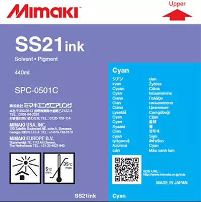 OEM Mimaki SS21 440ml Printer Ink Cyan SPC-0501C Exp 6/16/25 • $79.95