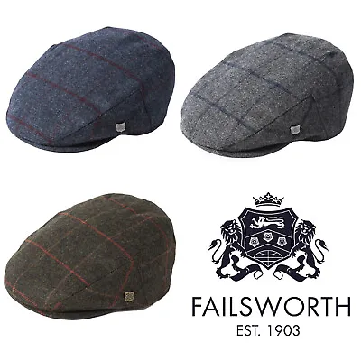 Failsworth Cambridge Check Wool Flat Cap In A Choice Of Colours • £34.99