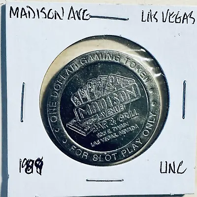 Madison Avenue Bar & Grill Las Vegas $1 Gaming Token 1989 • $6